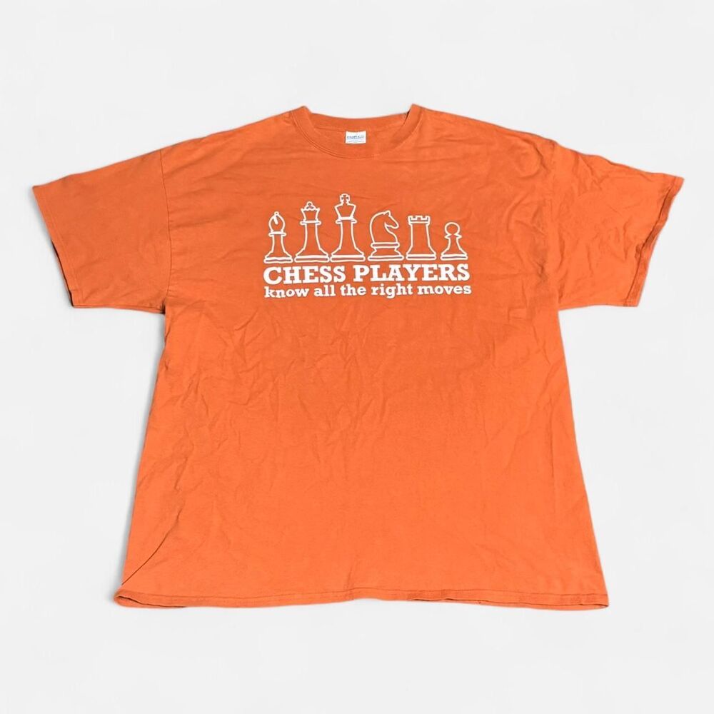 Port & company chess player orange XXL size (width 24in, length 27-1/2in)T shirt